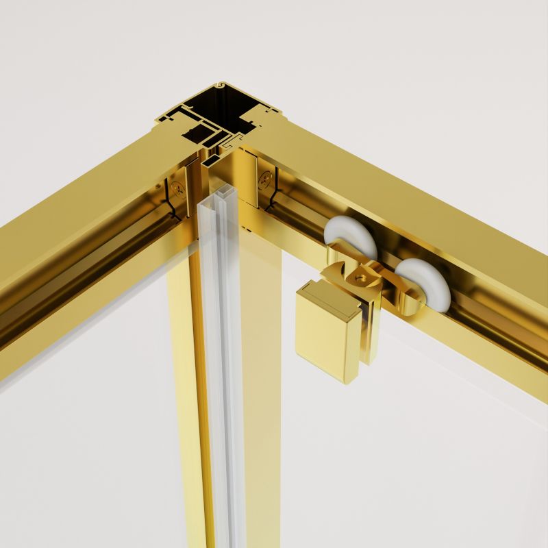 Kabina prysznicowa prostokątna Durasan Flexi regulowana 73-90 x 105-140 cm złota