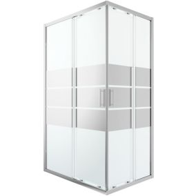 Kabina prysznicowa prostokątna GoodHome Beloya 80 x 120 x 195 cm chrom/szkło lustrzane
