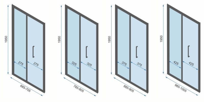 Kabina Prysznicowa Przyścienna Rapid Fold Black 80X80X195Cm 1 Szt