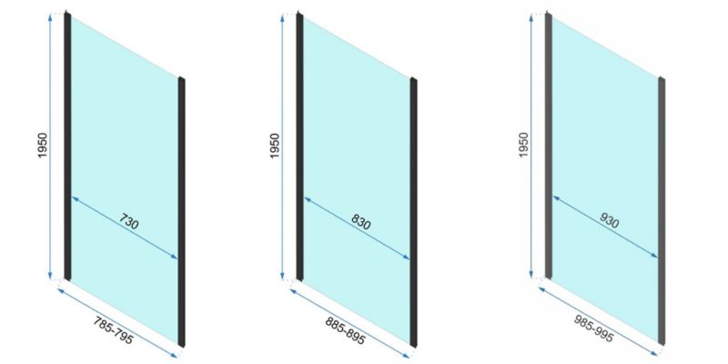Kabina Prysznicowa Przyścienna Rapid Slide Black 130X100X195Cm 1 Szt