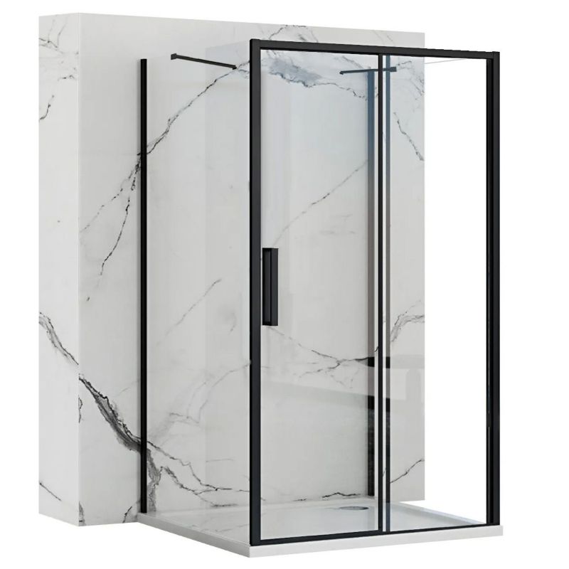 Kabina Prysznicowa Przyścienna Rapid Slide Black 150X80X195Cm 1 Szt
