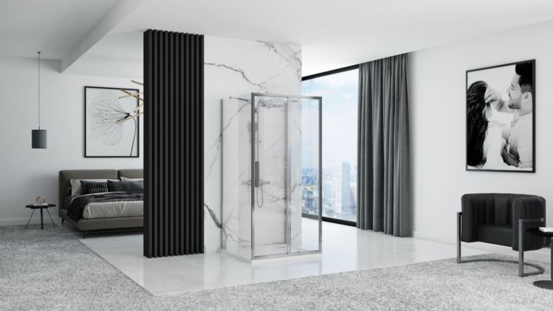 Kabina Prysznicowa Przyścienna Rapid Slide Chrom 100X90X195Cm 1 Szt
