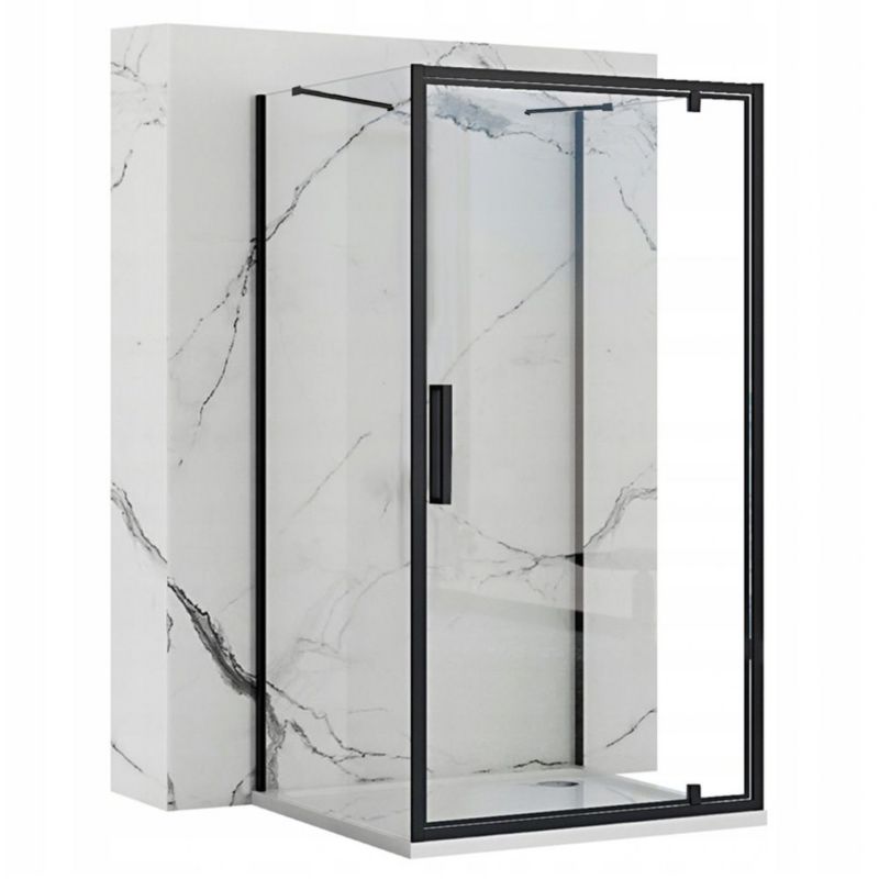 Kabina Prysznicowa Przyścienna Rea Rapid Swing Black 70X80X195Cm 1 Szt