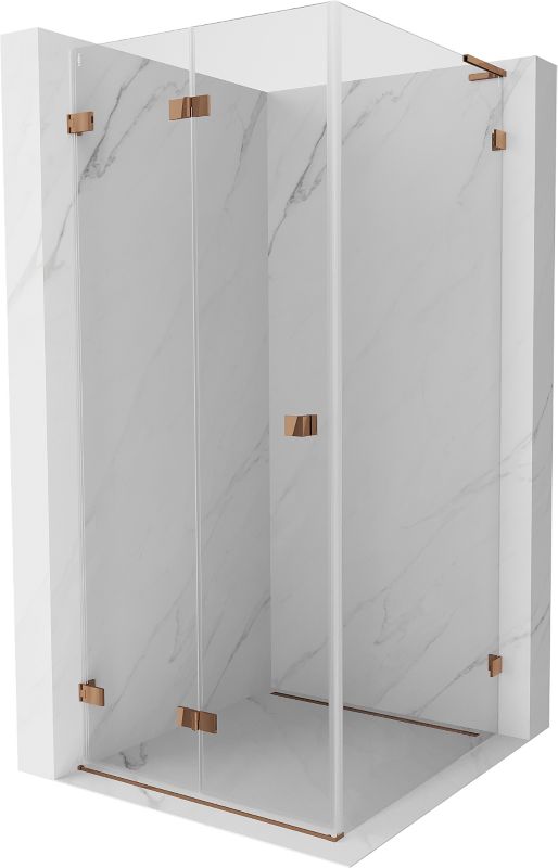 Kabina prysznicowa składana Mexen Lunar-F L różowe złoto 90x90 cm 836L-090-090-60-00-L 1 szt.