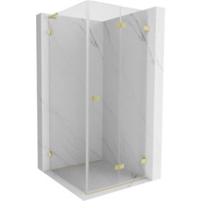 Kabina prysznicowa składana Mexen Lunar-F L transparent złoty 90x90 1 szt.