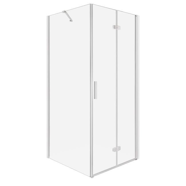Kabina prysznicowa Style DR 80 cm x SC 90 cm  prostokątna bez brodzika, szkło transparentne, profile chrom, drzwi składane 1 szt.