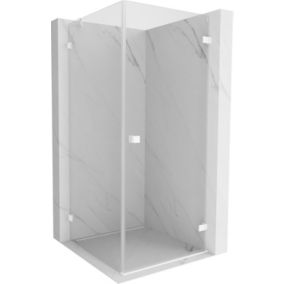 Kabina prysznicowa uchylna Mexen Lunar-B biały transparent 100x100 cm 1 szt.