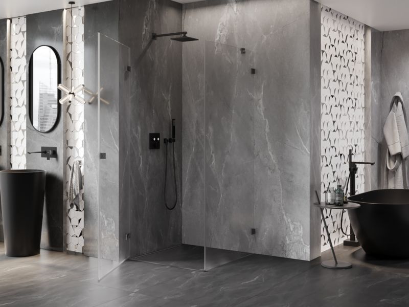 Kabina prysznicowa uchylna Mexen Lunar-B gun metal 100x100 cm 1 szt.