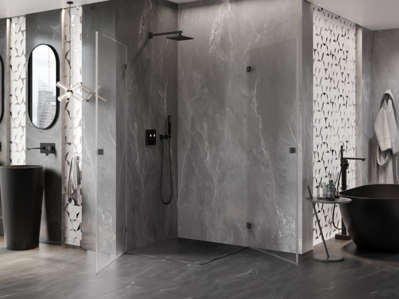 Kabina prysznicowa uchylna Mexen Lunar-B gun metal 80 x 80 cm 1 szt.