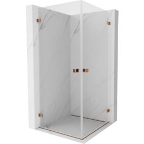 Kabina prysznicowa uchylna Mexen Lunar-B różowe złoto 90x90 cm 832-090L-090P-60-00 1 szt.