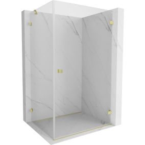 Kabina prysznicowa uchylna Mexen Lunar-B transparent złota 90 x 80 cm 1 szt.