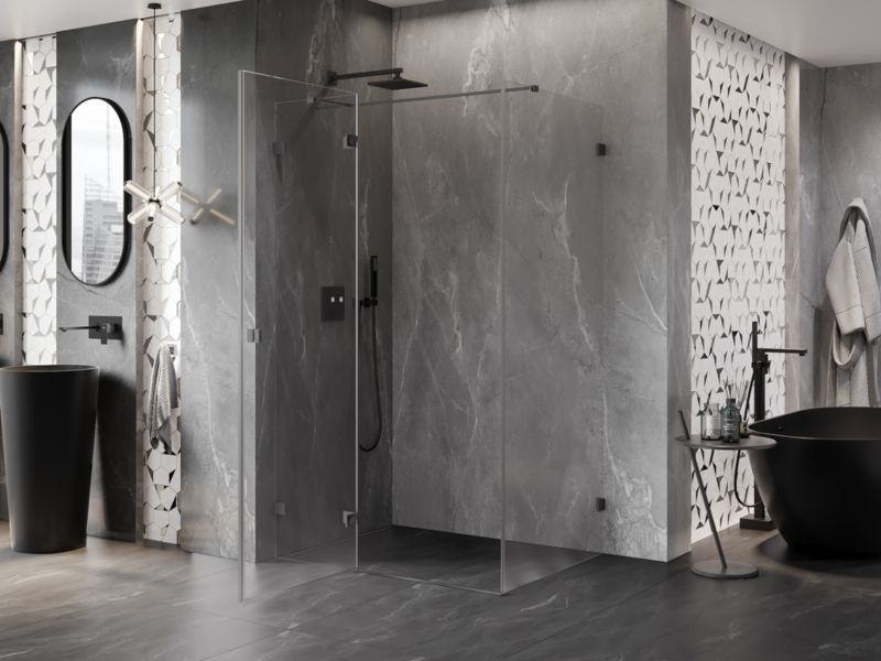 Kabina prysznicowa uchylna Mexen Lunar T gun metal 125x70 cm 1 szt.