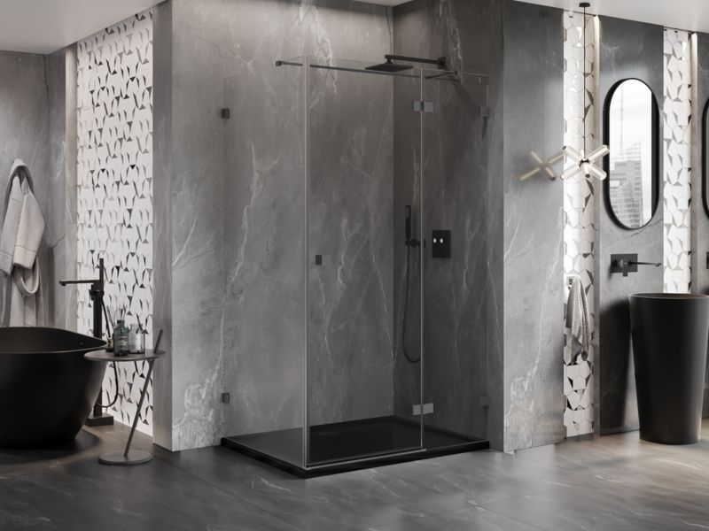 Kabina prysznicowa uchylna Mexen Lunar T transparent gun metal 125 x 110 cm 1 szt.
