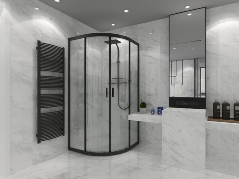 Kabina prysznicowa UNO Kabi 80x80 czarna bez brodzika 1 szt.