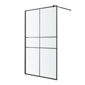 Kabina prysznicowa walk-in GoodHome Ahti 100 cm chrom/czarna