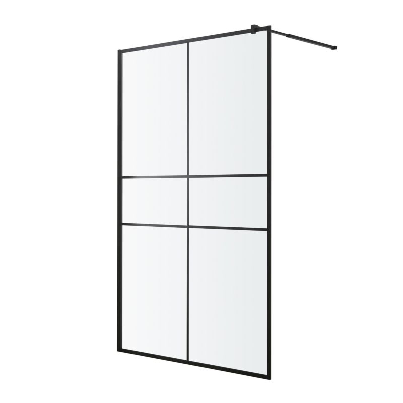 Kabina prysznicowa walk-in GoodHome Ahti 120 cm chrom/czarna