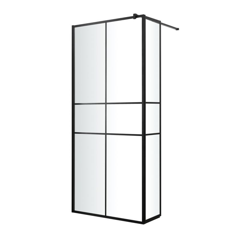Kabina prysznicowa walk-in GoodHome Ahti 90 + 30 cm chrom/czarna