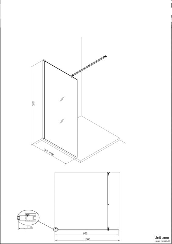 Kabina prysznicowa walk-in GoodHome Beloya 100 cm chrom/transparentna