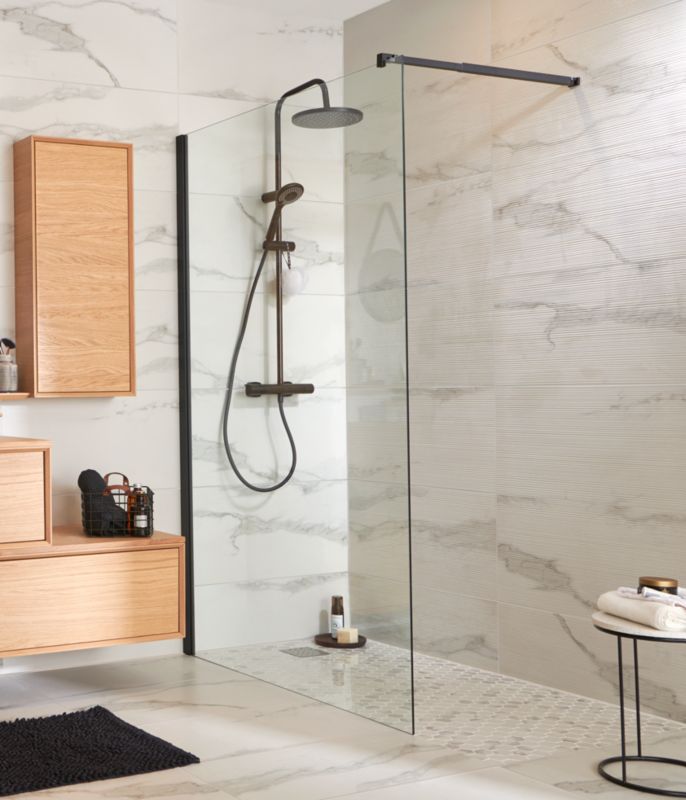 Kabina prysznicowa walk-in GoodHome Beloya 100 cm transparentna/czarna
