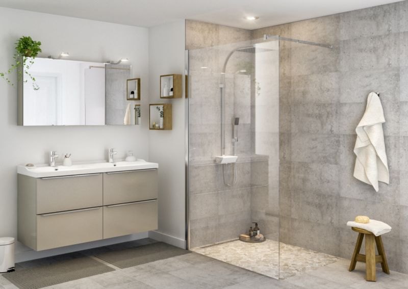 Kabina prysznicowa walk-in GoodHome Beloya 120 cm chrom/transparentna