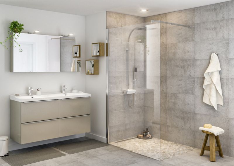 Kabina prysznicowa walk-in GoodHome Beloya 120 cm chrom/transparentna