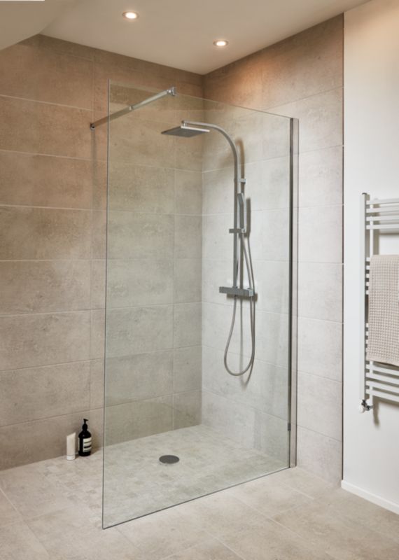 Kabina prysznicowa walk-in GoodHome Beloya 120 cm chrom/transparentna