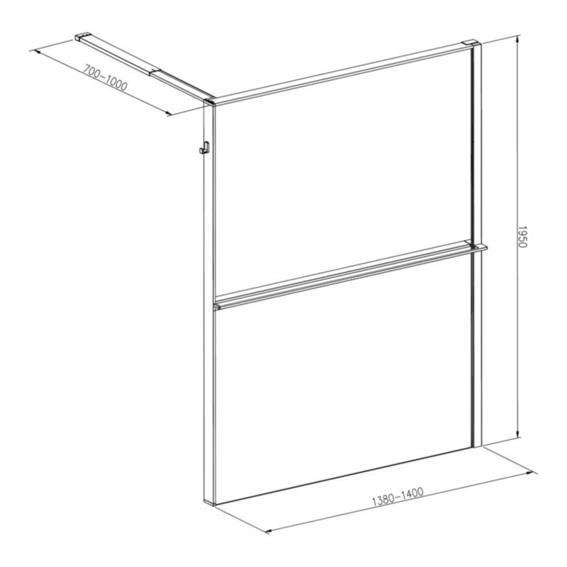 Kabina prysznicowa walk-in GoodHome Evanna 140 cm z półką chrom/transparentna