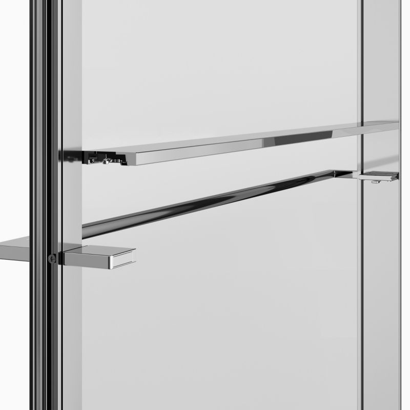 Kabina prysznicowa walk-in GoodHome Evanna 140 cm z półką chrom/transparentna