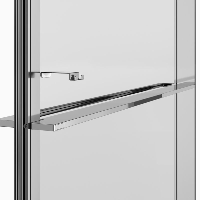 Kabina prysznicowa walk-in GoodHome Evanna 140 cm z półką chrom/transparentna