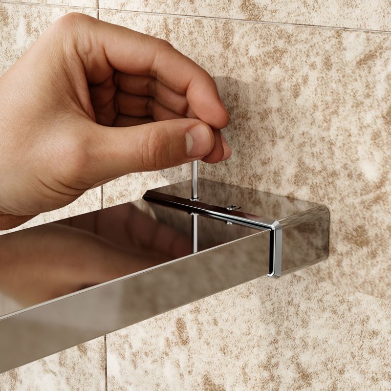 Kabina prysznicowa walk-in GoodHome Evanna 140 cm z półką chrom/transparentna