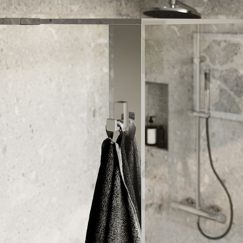 Kabina prysznicowa walk-in GoodHome Evanna 140 cm z półką chrom/transparentna