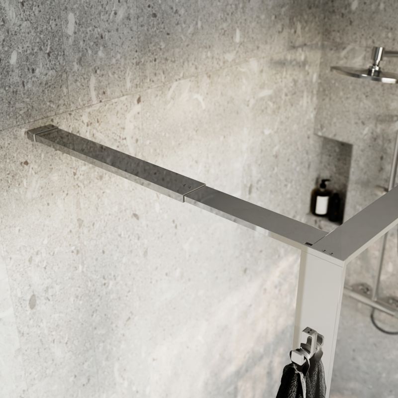 Kabina prysznicowa walk-in GoodHome Evanna 140 cm z półką chrom/transparentna