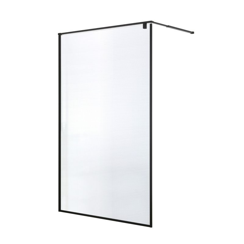 Kabina prysznicowa walk-in GoodHome Ezili 120 cm cm czarna/szkło teksturowane
