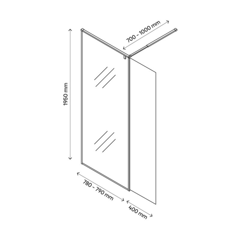 Kabina prysznicowa walk-in GoodHome Ezili 80 + 38 cm czarna/transparentna