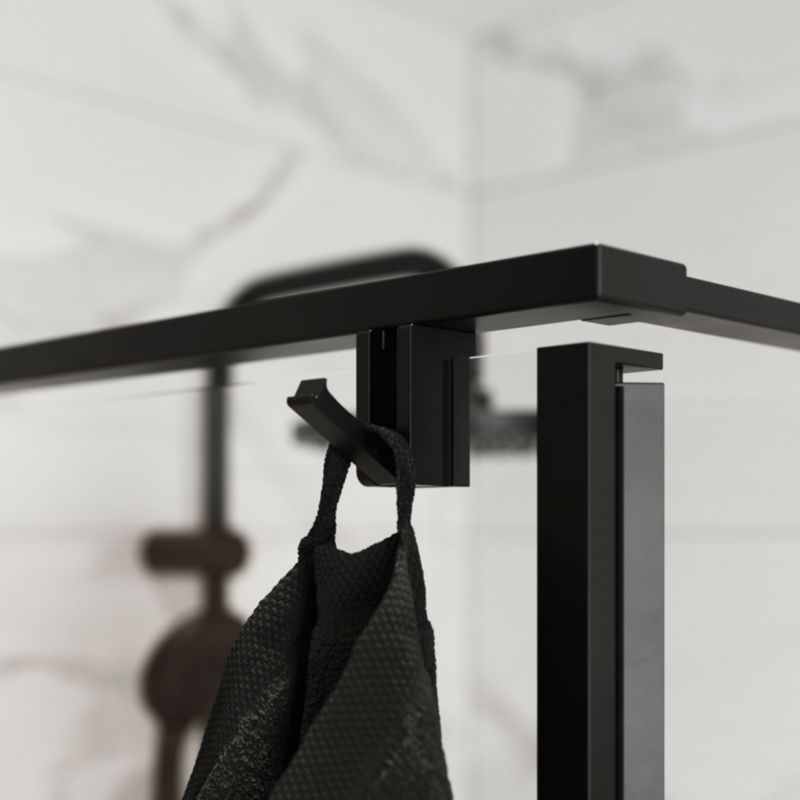 Kabina prysznicowa walk-in GoodHome Ezili 80 + 38 cm czarna/transparentna