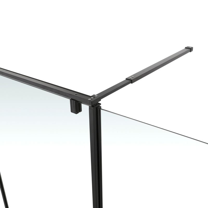 Kabina prysznicowa walk-in GoodHome Ezili 80 + 38 cm czarna/transparentna