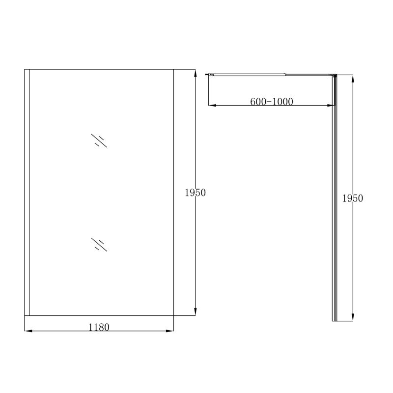 Kabina prysznicowa walk-in GoodHome Ledava 120 cm czarna/transparentna