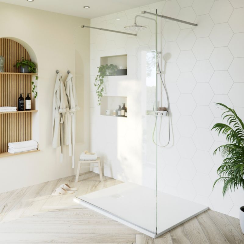 Kabina prysznicowa walk-in GoodHome Ledava 140 cm chrom/transparentna
