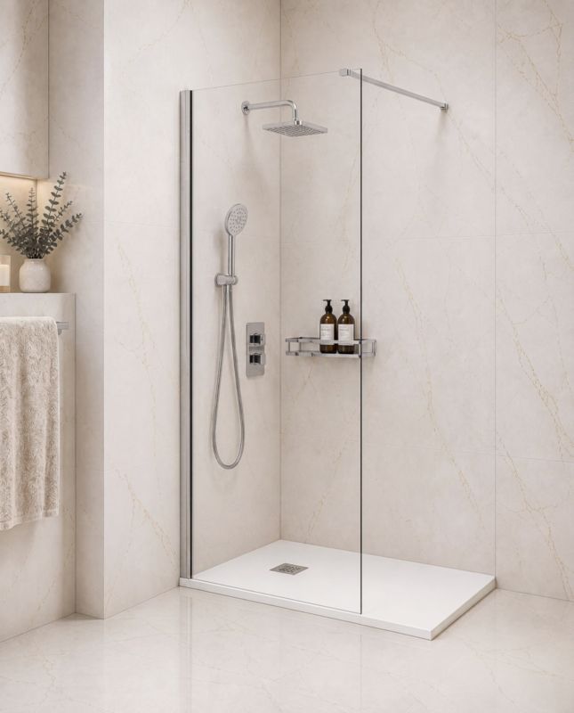 Kabina prysznicowa walk-in GoodHome Ledava 70 cm chrom/transparentna