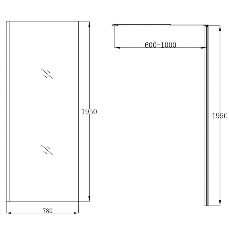 Kabina prysznicowa walk-in GoodHome Ledava 80 cm chrom/transparentna