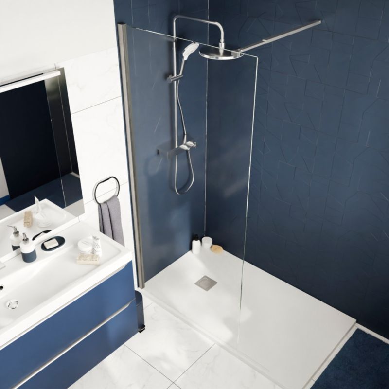 Kabina prysznicowa walk-in GoodHome Ledava 90 cm chrom/transparentna