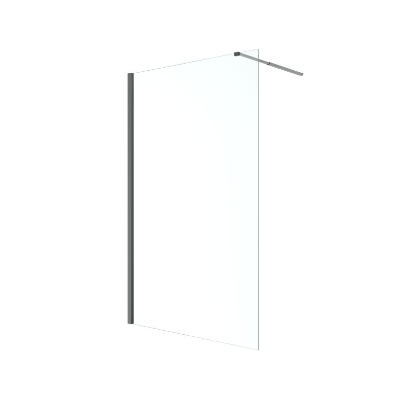 Kabina prysznicowa walk-in GoodHome Ledava 90 cm czarna/transparentna