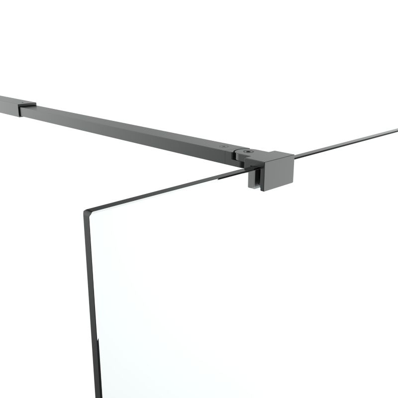 Kabina prysznicowa walk-in GoodHome Ledava 90 cm czarna/transparentna