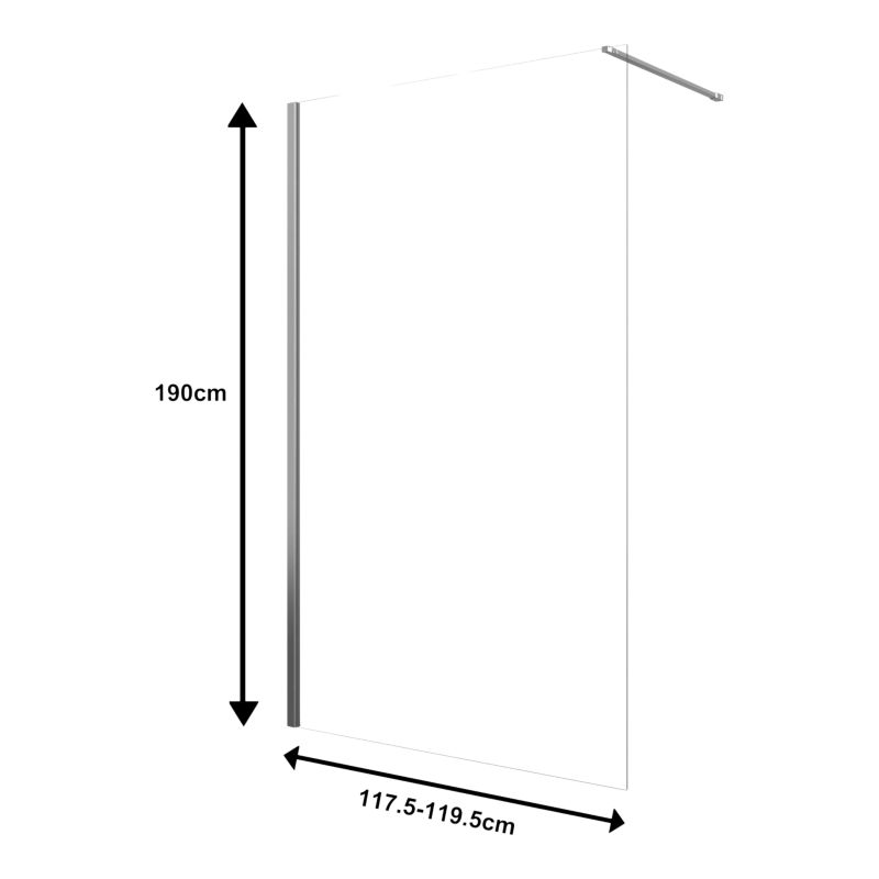 Kabina prysznicowa walk-in GoodHome Maza 120 cm chrom/transparentna