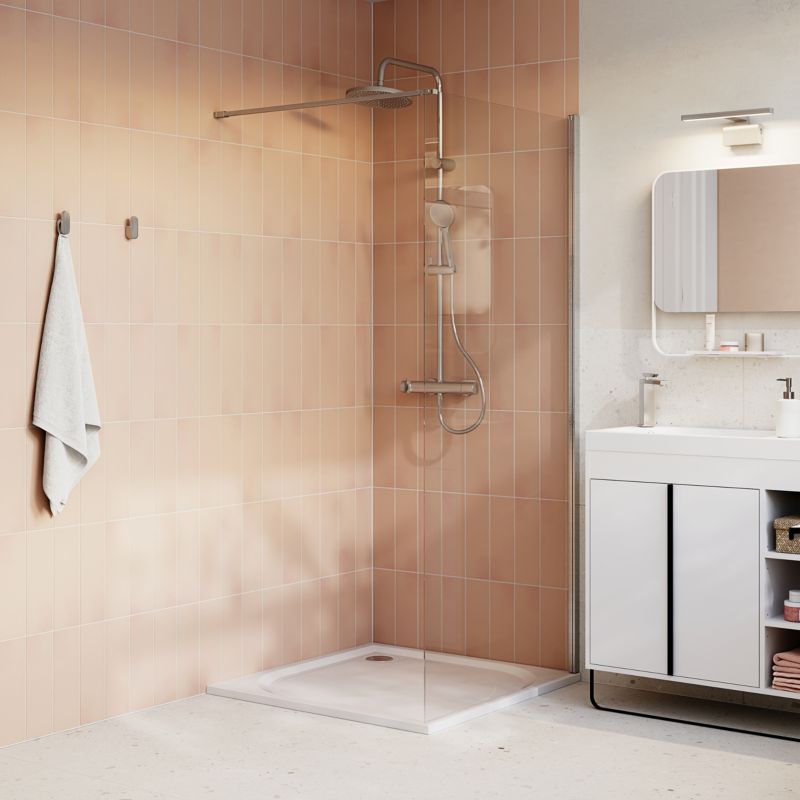 Kabina prysznicowa walk-in GoodHome Maza 90 cm chrom/transparentna