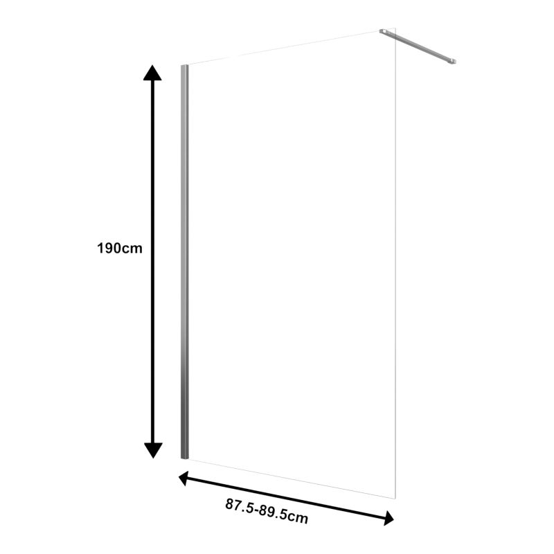 Kabina prysznicowa walk-in GoodHome Maza 90 cm chrom/transparentna