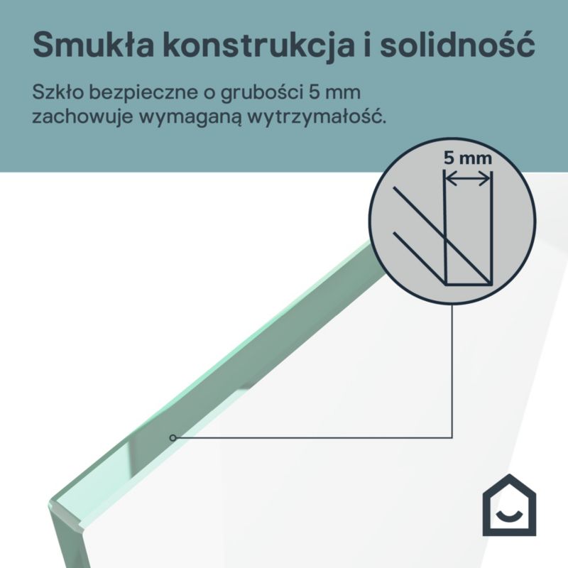 Kabina prysznicowa walk-in GoodHome Maza 90 cm chrom/transparentna