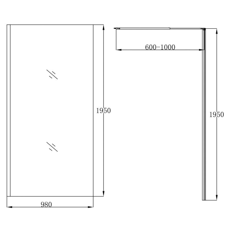 Kabina prysznicowa walk-in Ledava 100 cm chrom/transparentna