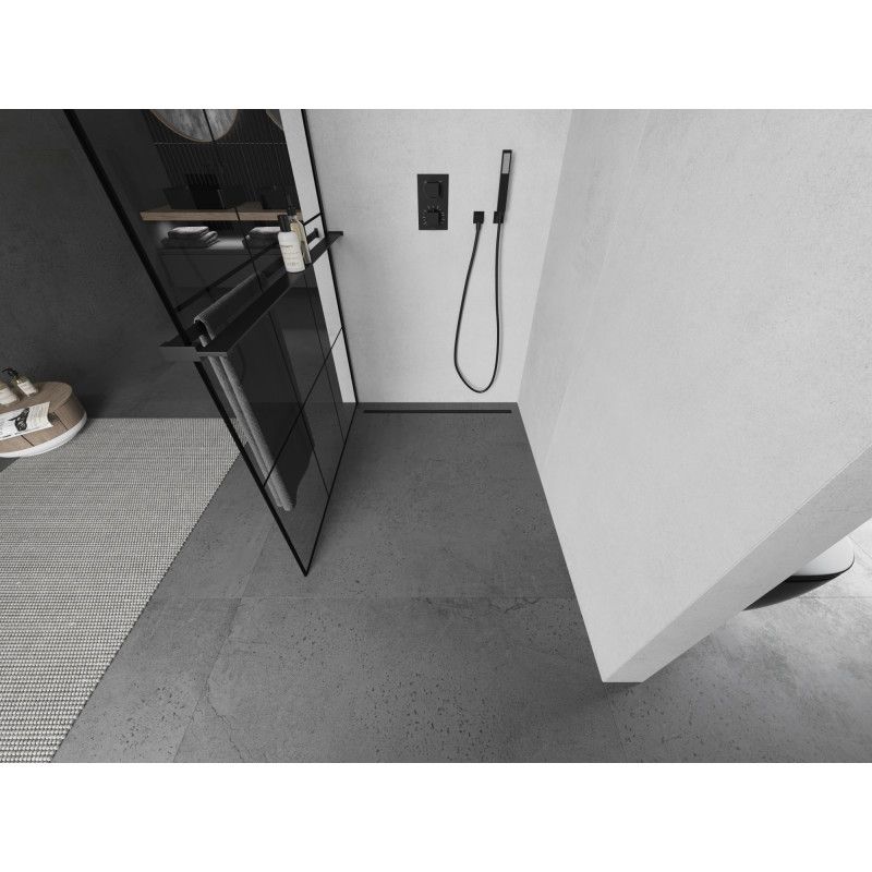 Kabina prysznicowa walk-in Mexen Kioto+ czarna 120x200 cm 1 szt.