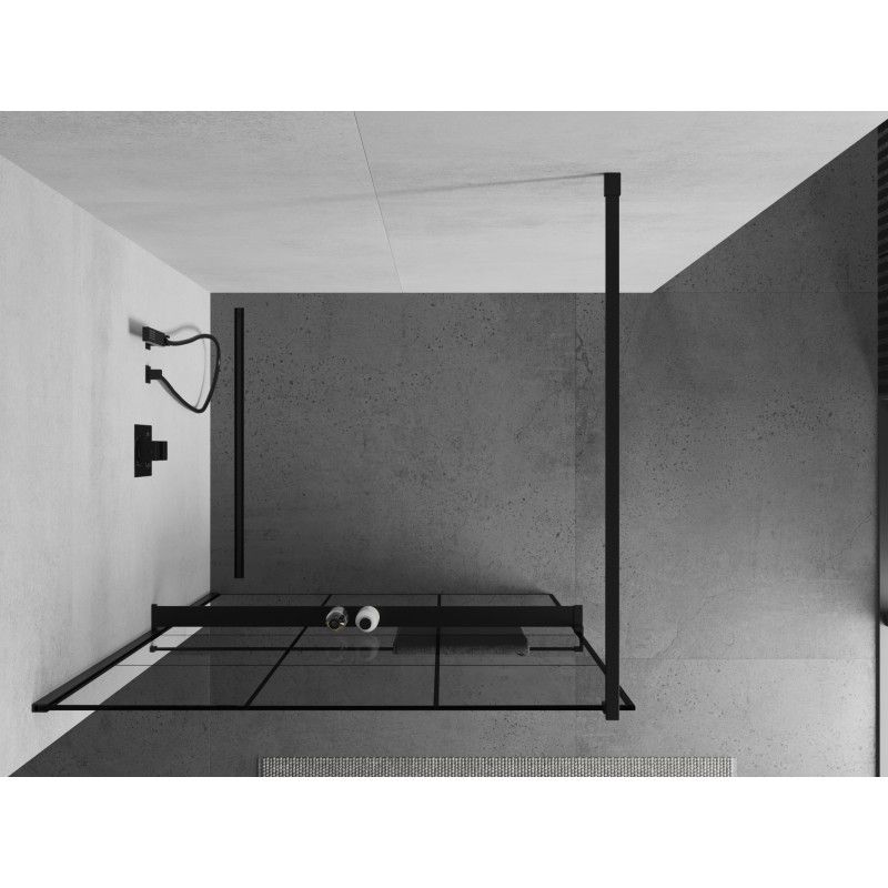 Kabina prysznicowa walk-in Mexen Kioto+ czarna 120x200 cm 1 szt.
